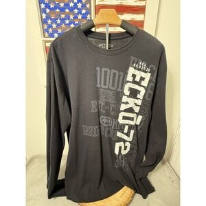 Vintage Ecko Unltd Men's Thermal Waffle ECKO 72 MMA‎  Shirt Sz XL Black White
